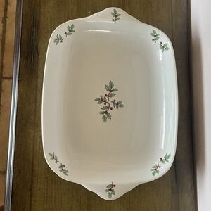 Holiday‎ Hostess Christmas Serving Platter, 13.5x 9.", Tienshan China, GUC
